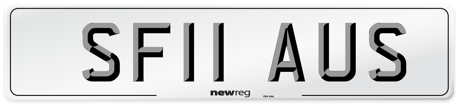 SF11 AUS Number Plate from New Reg